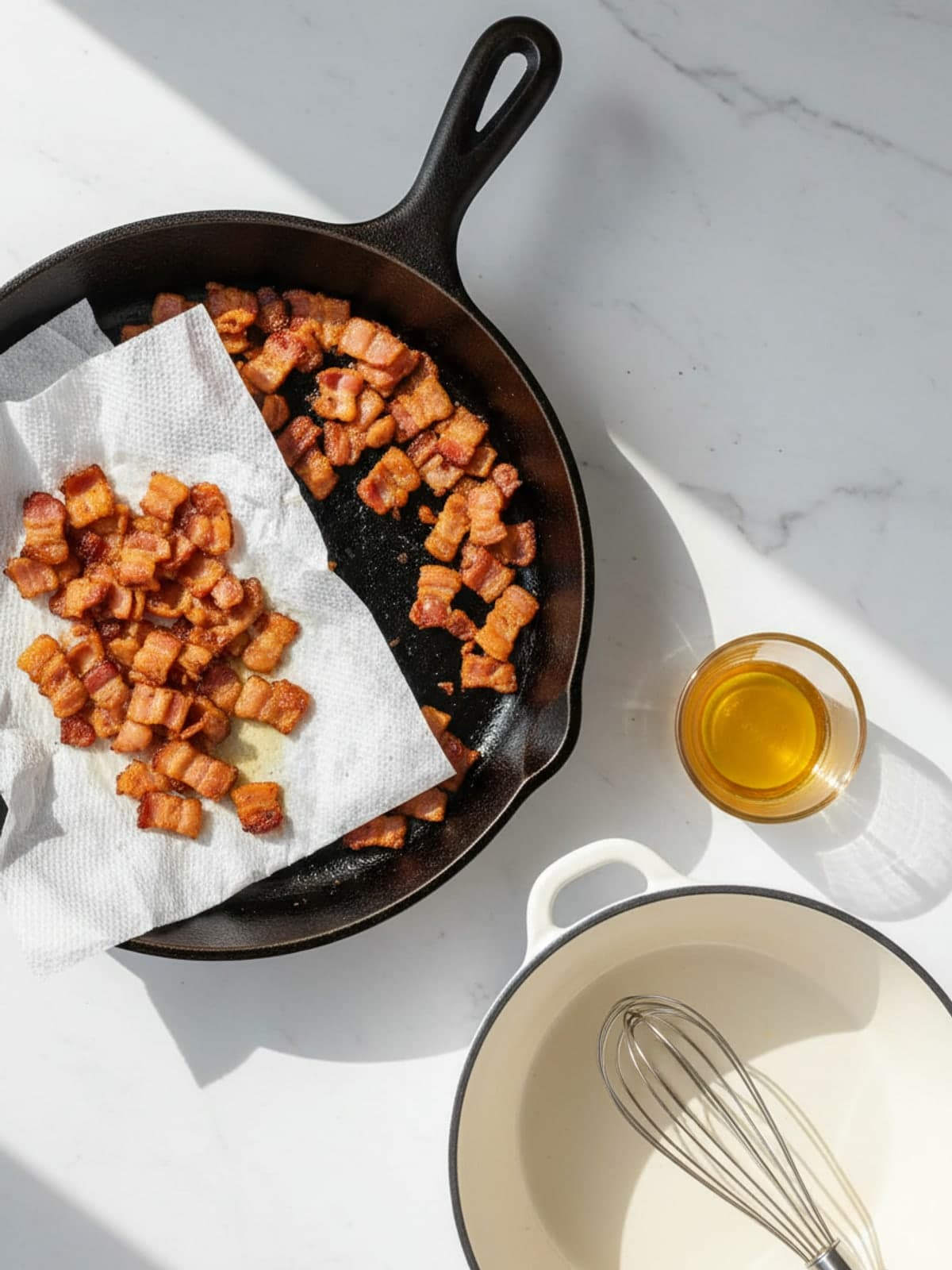 Chicken Bacon Ranch Casserole for Eight: Crisp the bacon