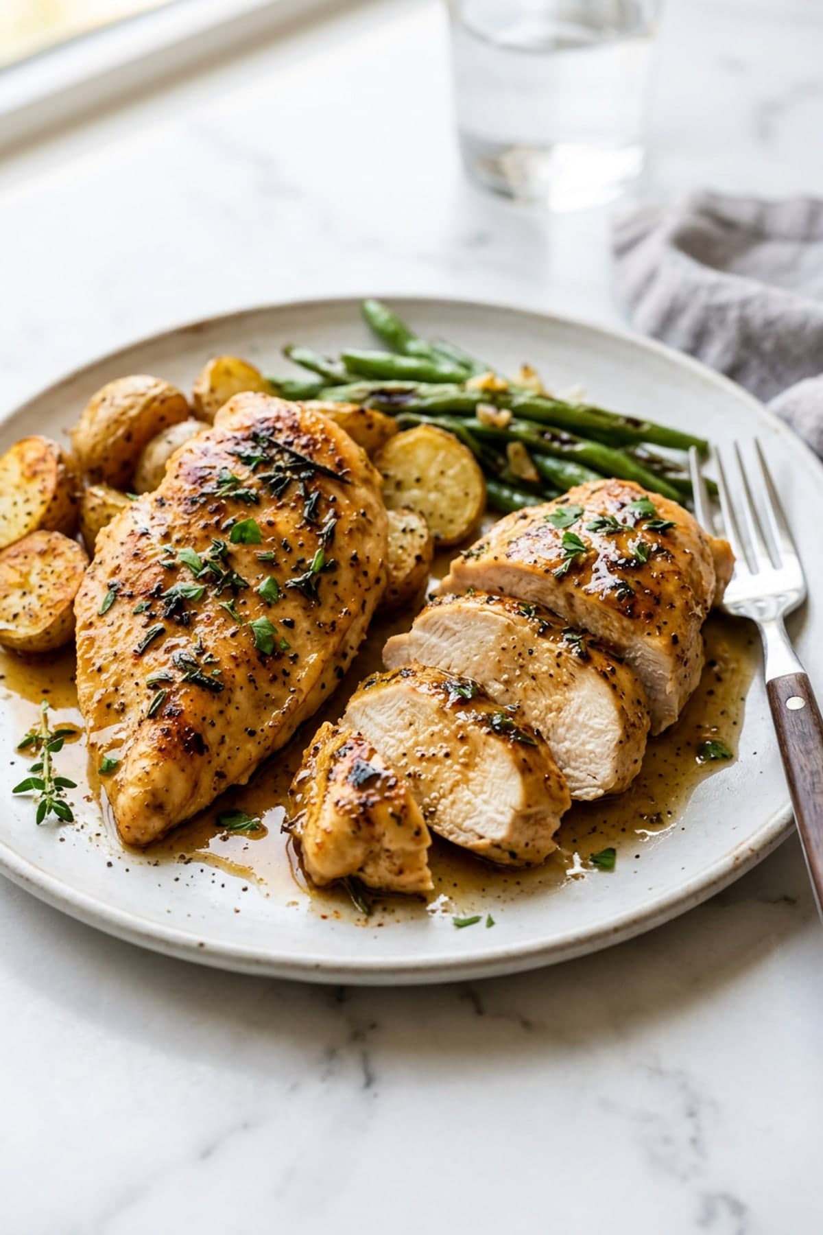 20-Minute Baked Chicken Breasts ready to serve