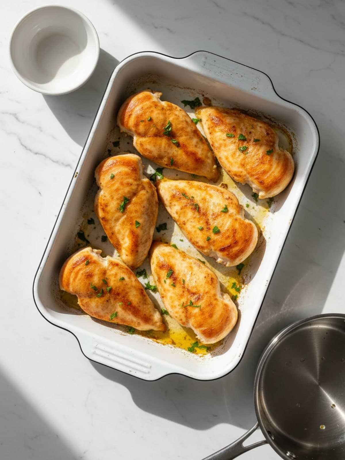 20-Minute Baked Chicken Breasts: Heat the oven and level the chicken