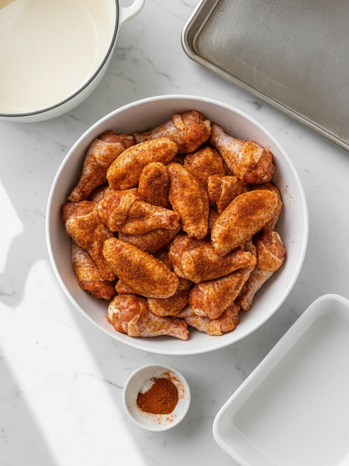 Baked Chicken Wings with Crisp Paprika Skin: Coat without wet spots