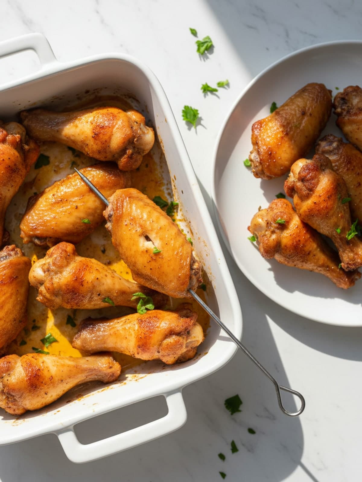 Baked Chicken Wings with Crisp Paprika Skin: Check the thick joints