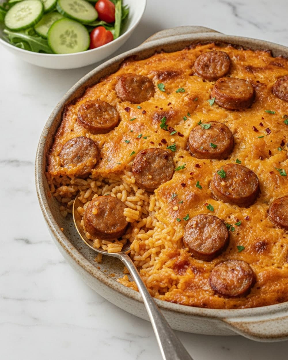 95-Minute Chicken Sausage Rice Casserole