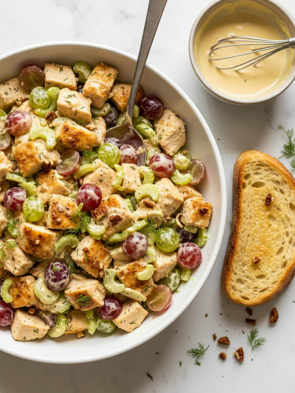 Chicken Salad Recipe with Grapes: Mix the dressing