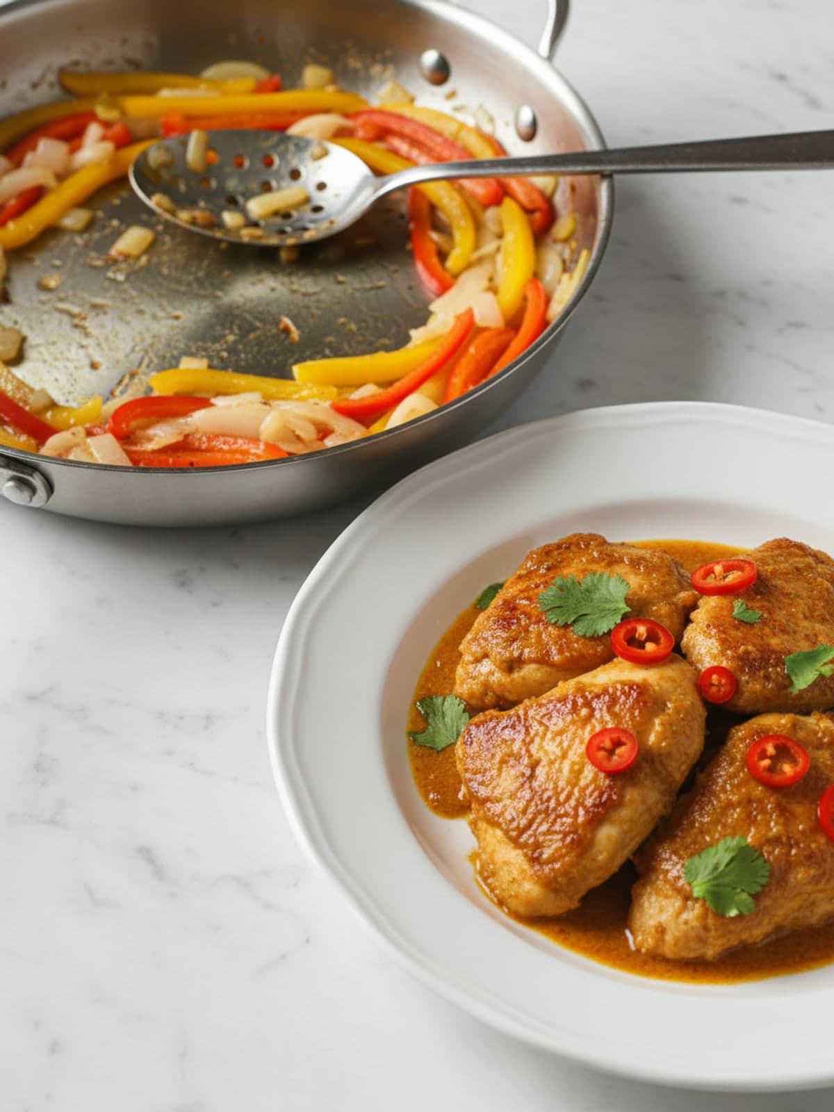 One-Pan Coconut Milk Chicken Curry: Soften the vegetables