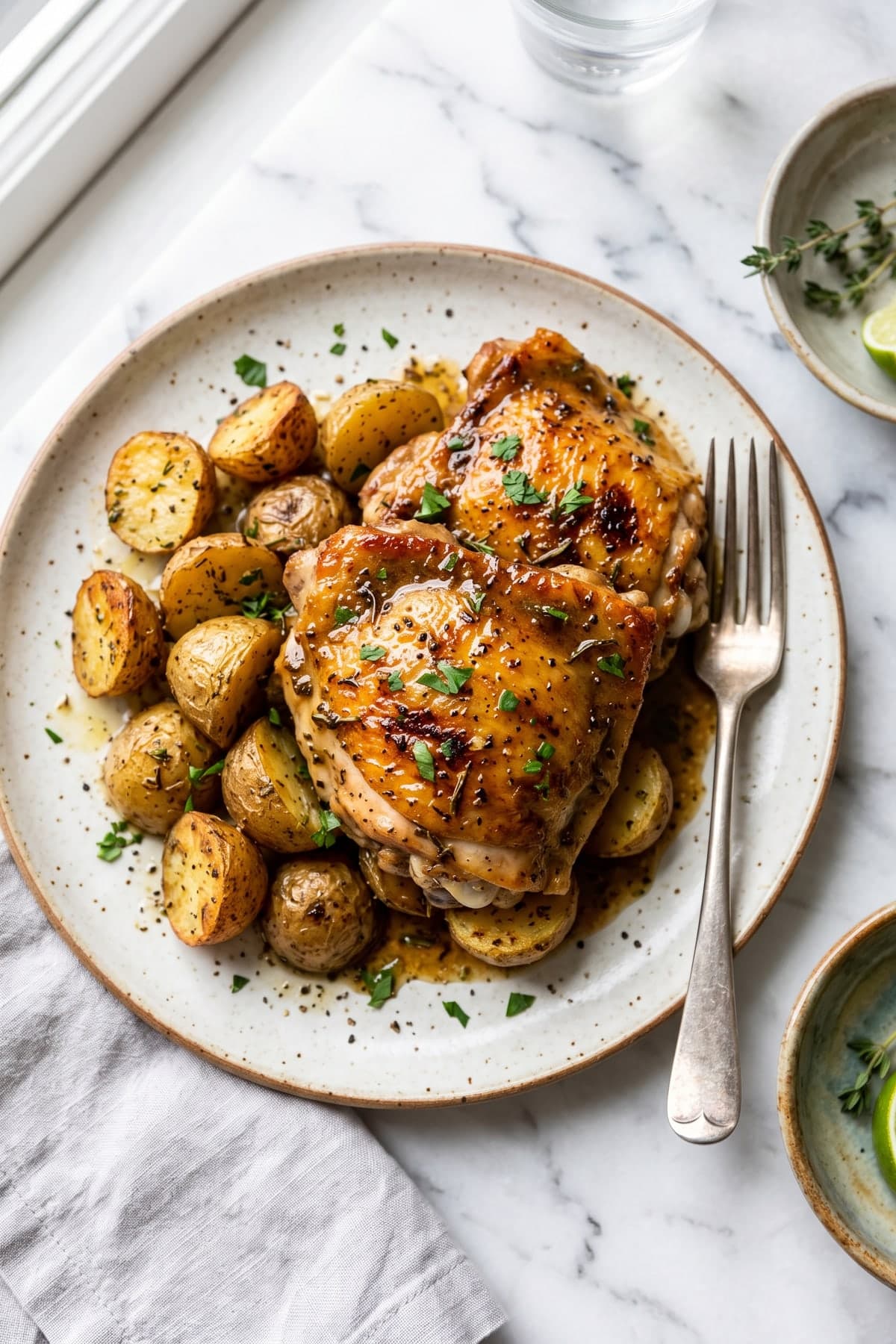 Dairy Free Roast Chicken Thighs with Potatoes