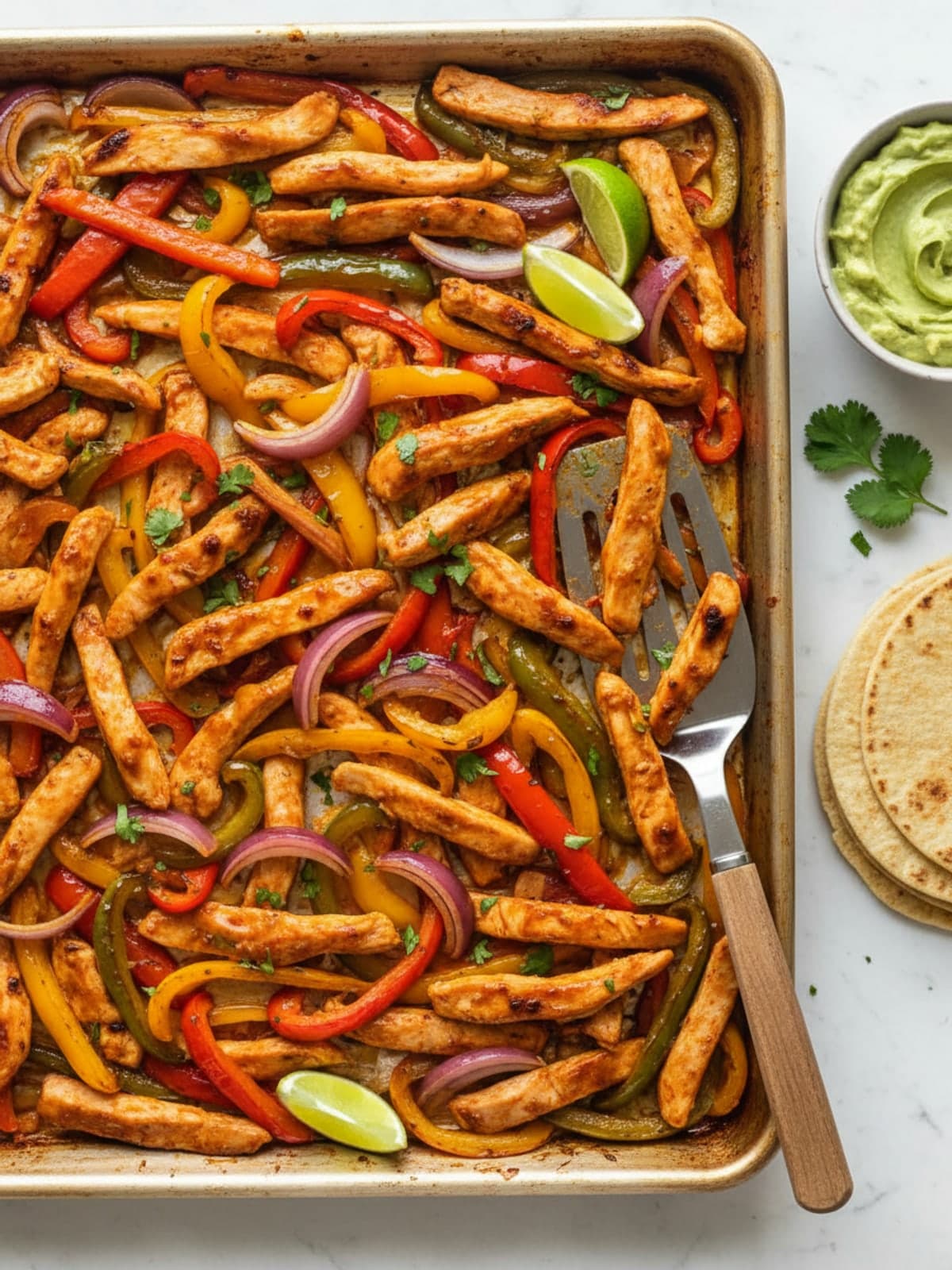 Gluten Free Chicken Fajitas on a Sheet Pan: Arrange in one layer