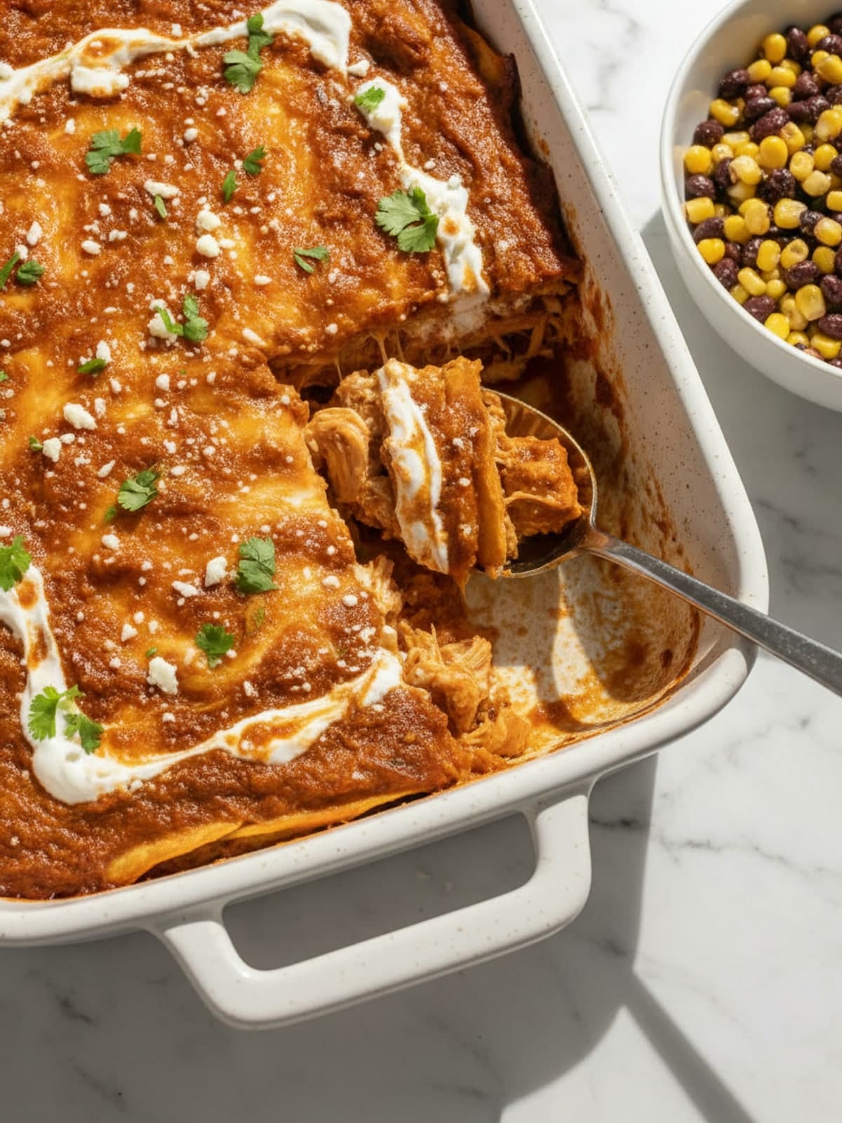 Mexican Chicken Casserole with Corn Tortilla Layers: Heat oven and prepare dish
