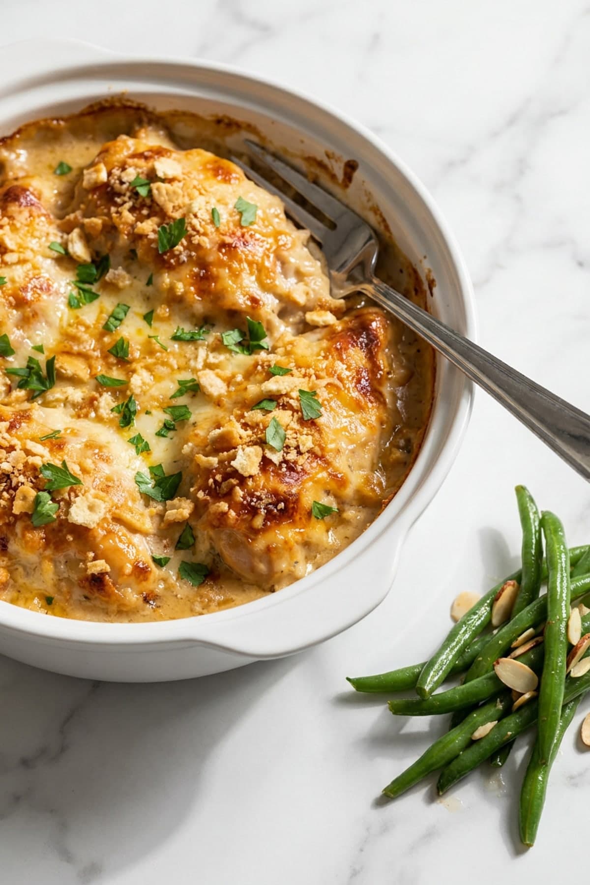 Million Dollar Chicken Casserole ready to serve