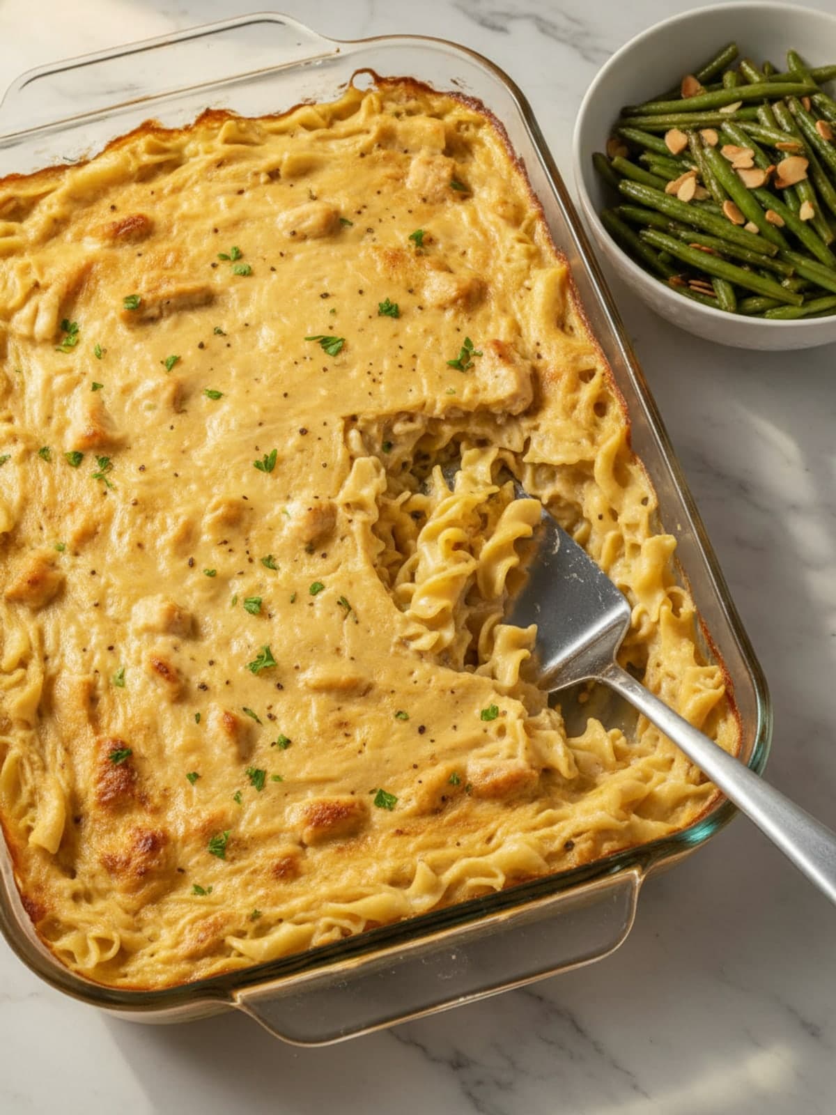 Million Dollar Chicken Casserole: Combine filling