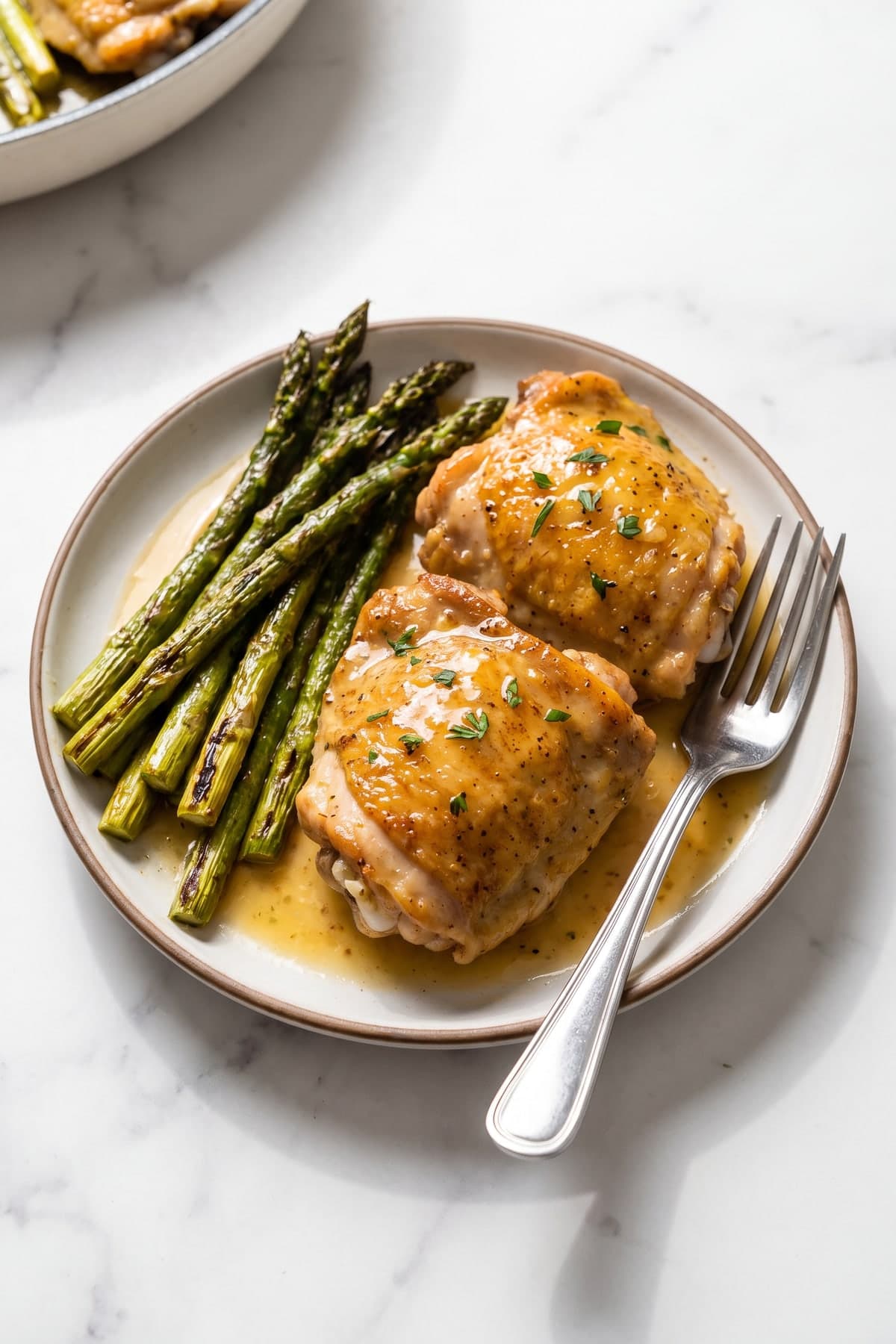 One Pan Chicken and Asparagus with Lemon