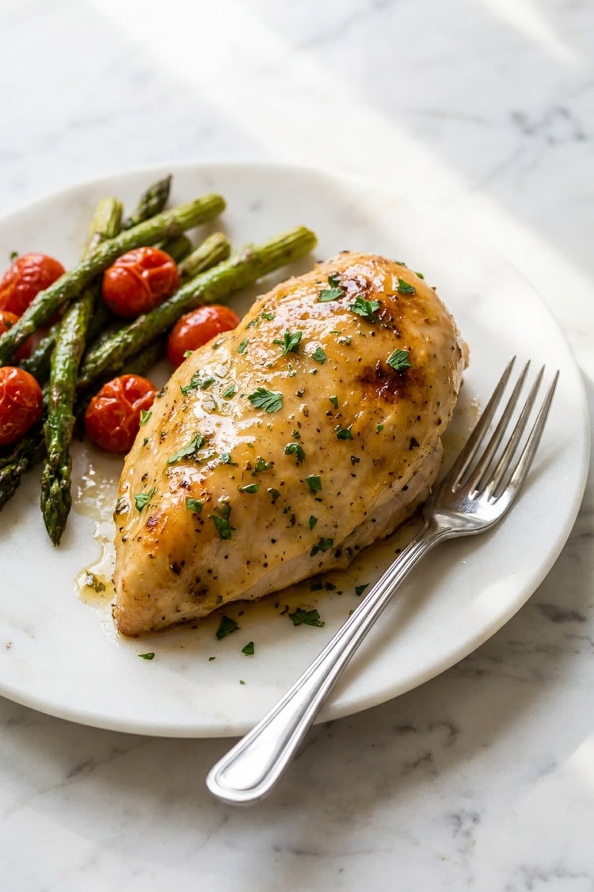 20-Minute Oven Baked Chicken Breast ready to serve