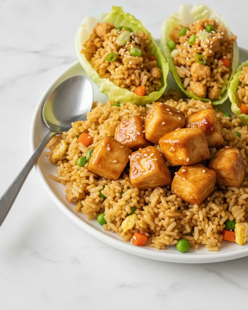 Fried Rice and Lettuce Cups