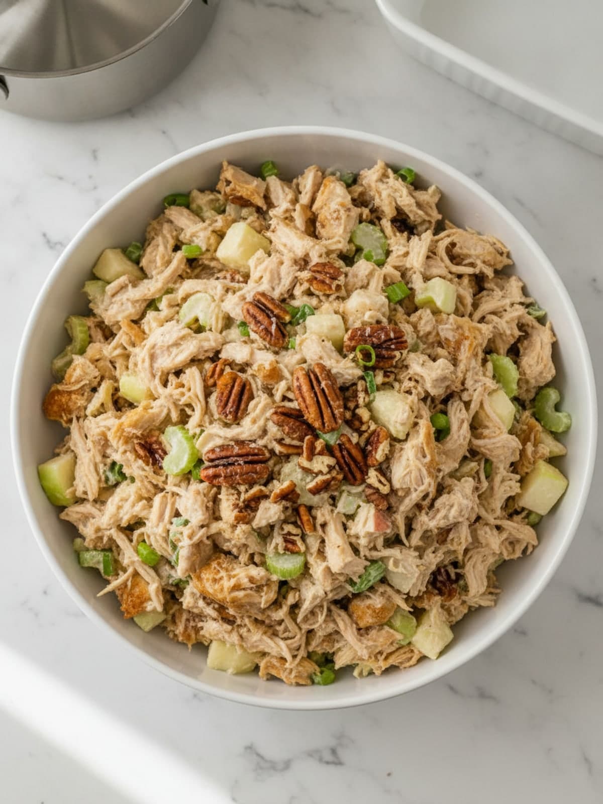 Rotisserie Chicken Salad for Four-Day Lunches: Fold in stages