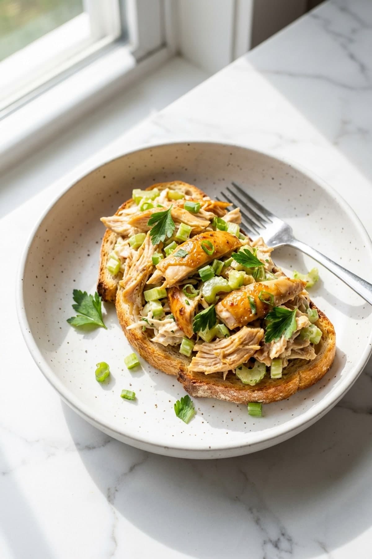 Chicken Salad Sandwich with Crisp Celery