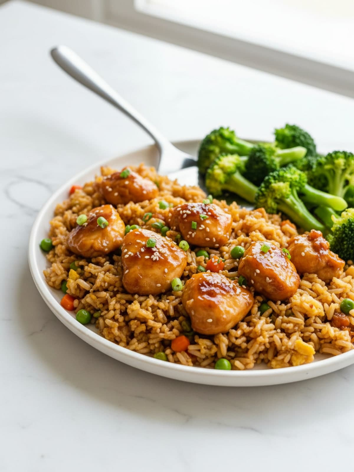 Sheet Pan Chicken Fried Rice: Heat the pan