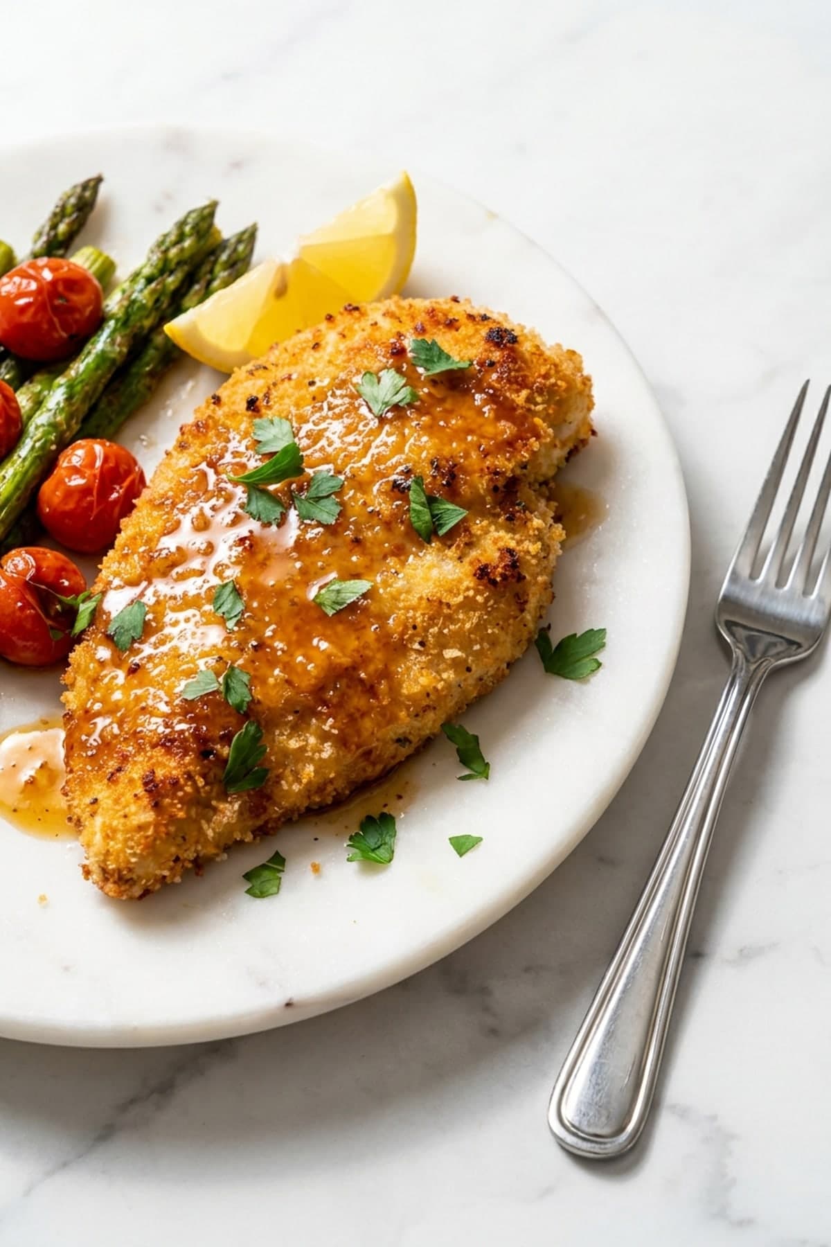 Baked Breaded Chicken Cutlets ready to serve