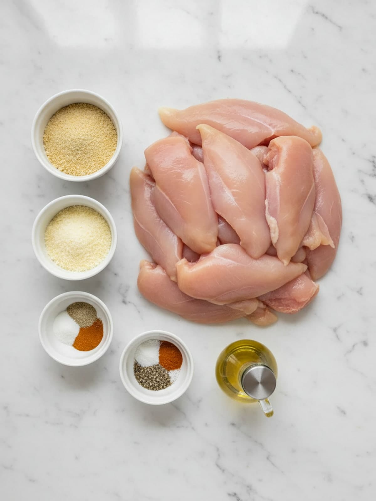 Ingredients for Baked Breaded Chicken Cutlets