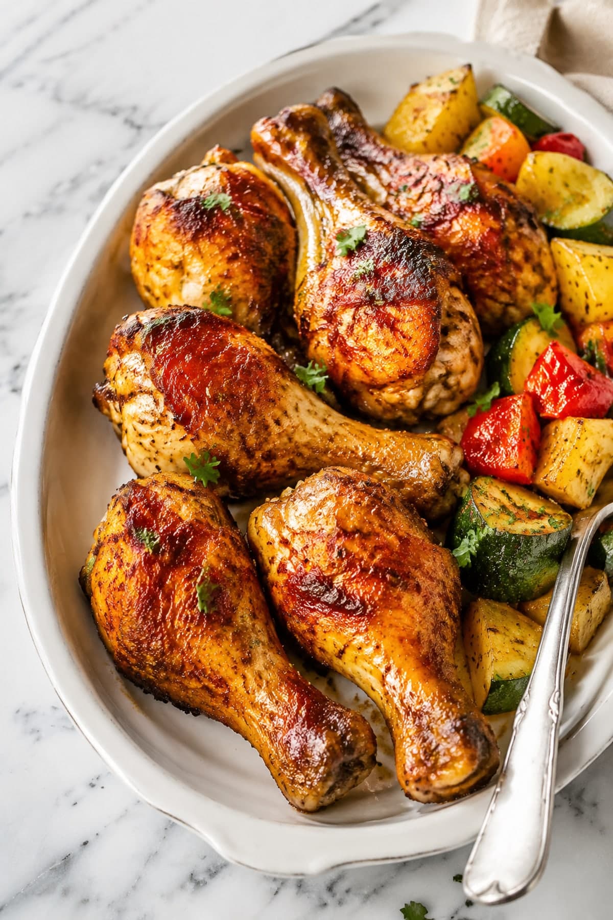 Baked Chicken Legs in the Oven with Paprika Skin