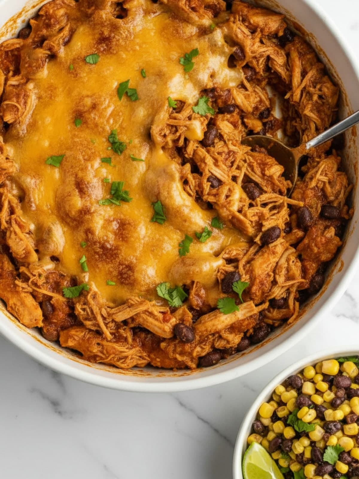 Baked Chicken Tacos with Crisp Cheese Edges: Mix filling