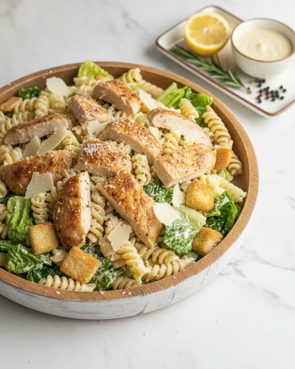 45-Minute Chicken Caesar Pasta Salad