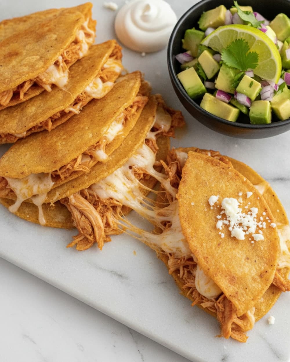 Crisp Cheese Chicken Tacos