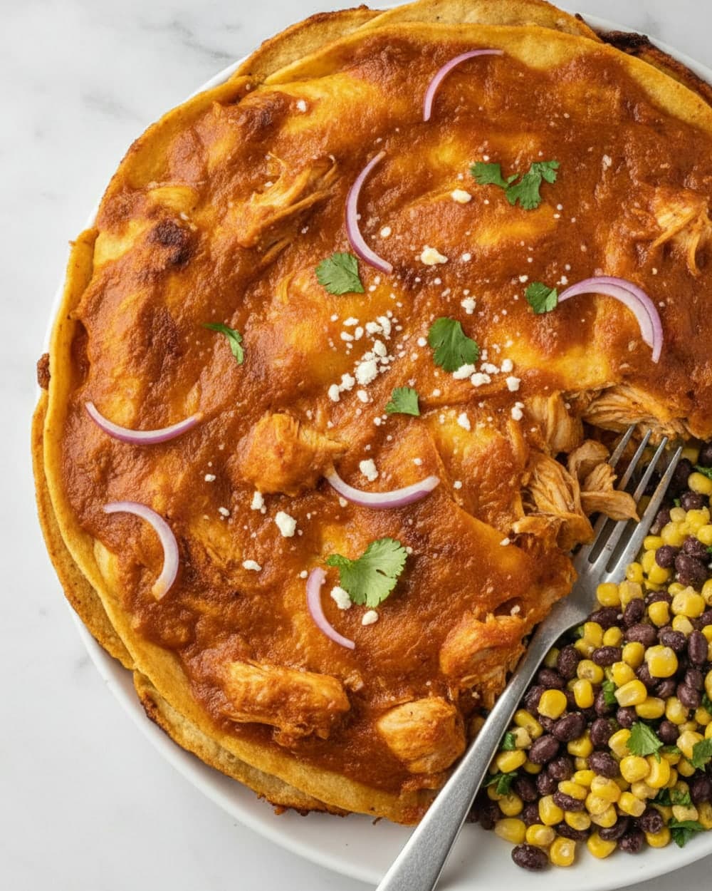 Chicken Enchilada Tortilla Casserole
