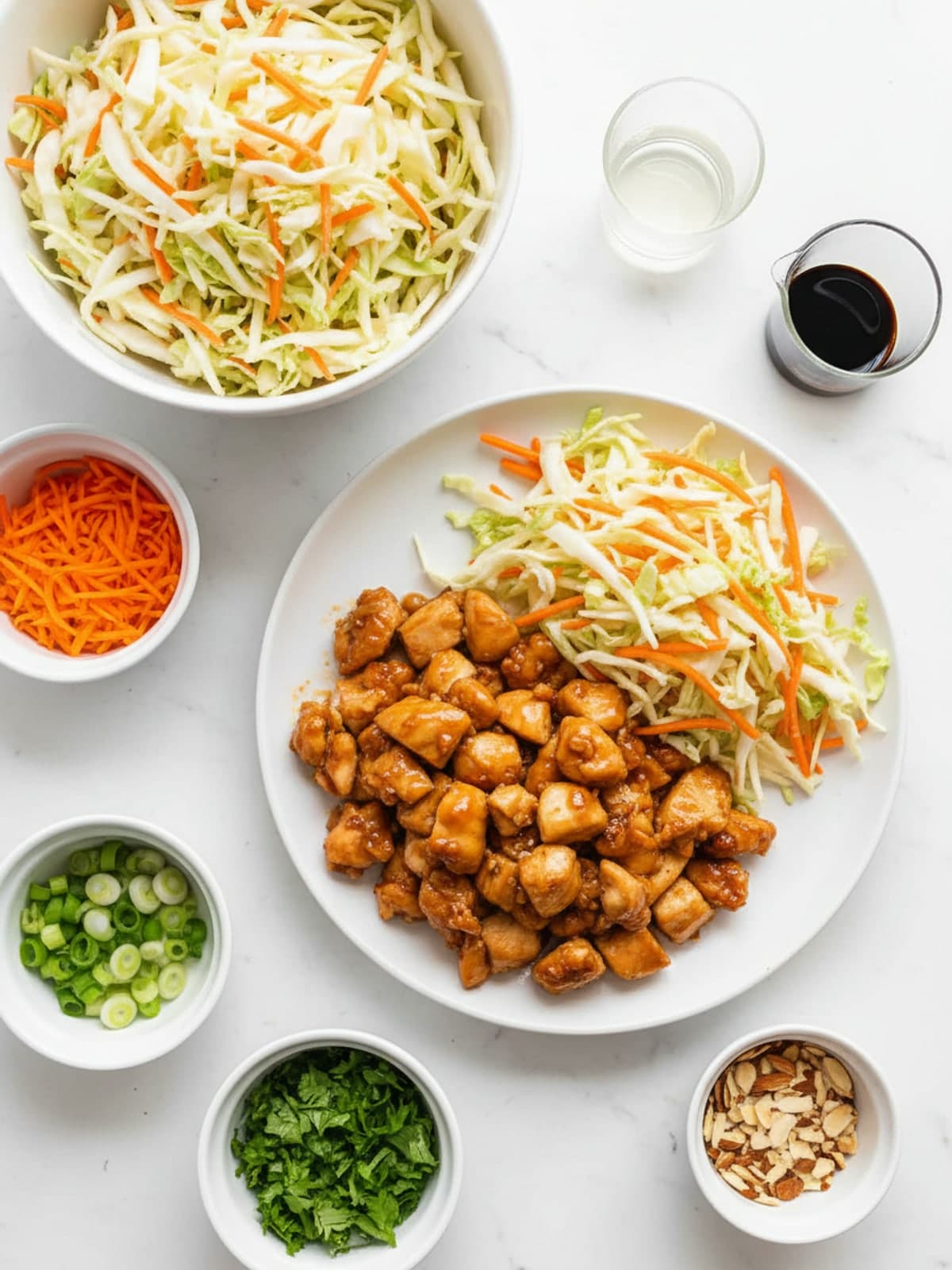 Ingredients for Chinese Chicken Salad with Crunchy Cabbage