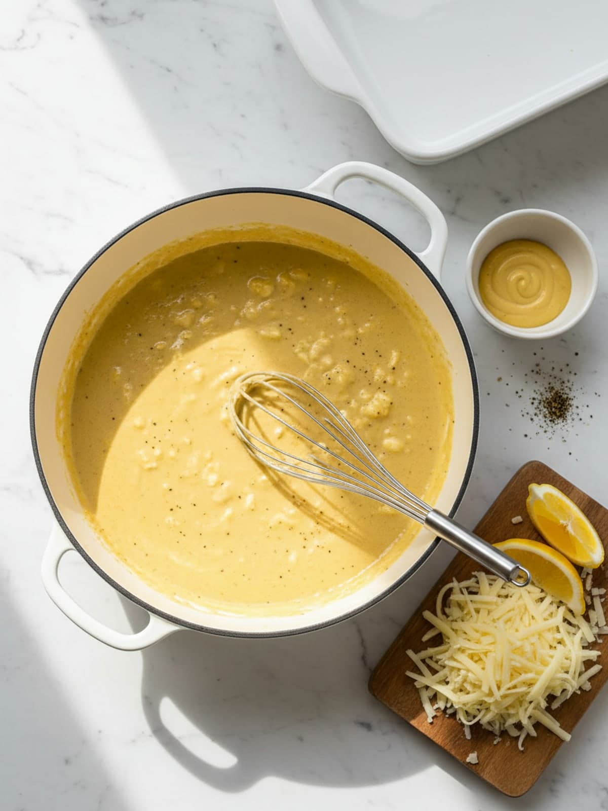 Chicken Cordon Bleu Casserole: Thicken the Dijon sauce