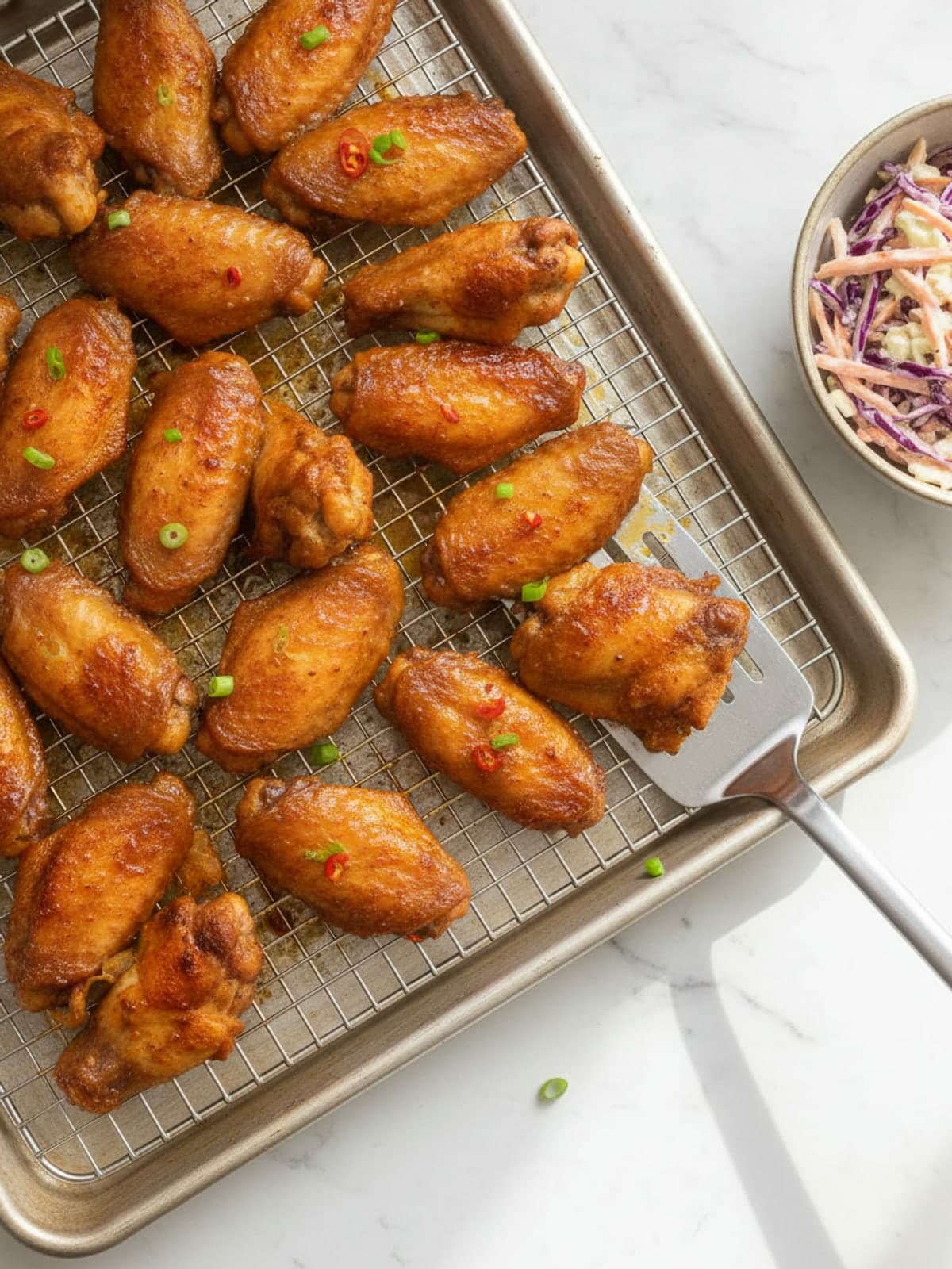 Crispy Baked Chicken Wings: Heat the pan