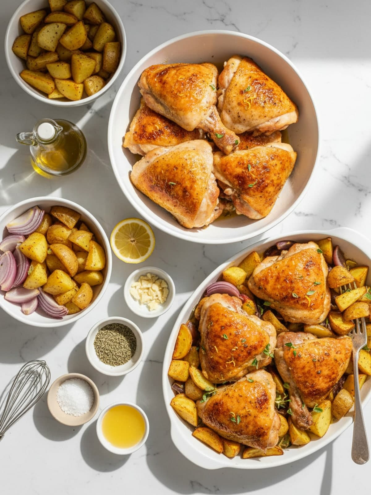Ingredients for Dairy Free Roast Chicken Thighs with Potatoes