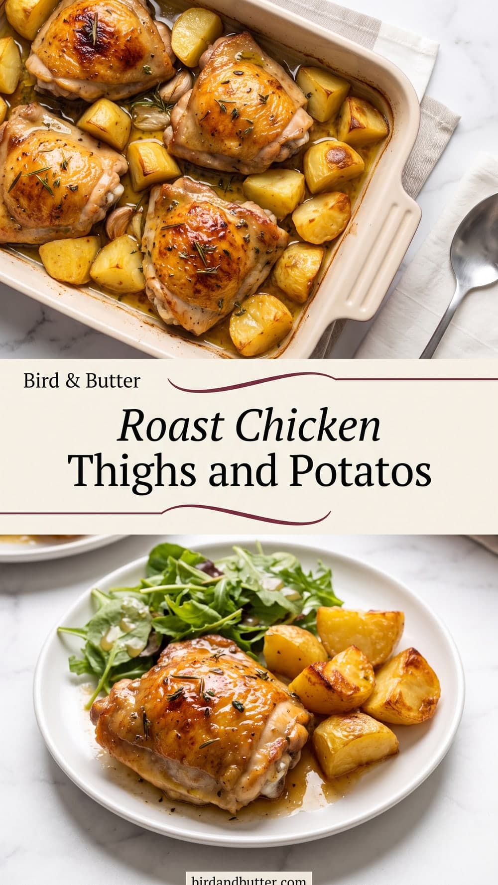 Roast Chicken Thighs and Potatos