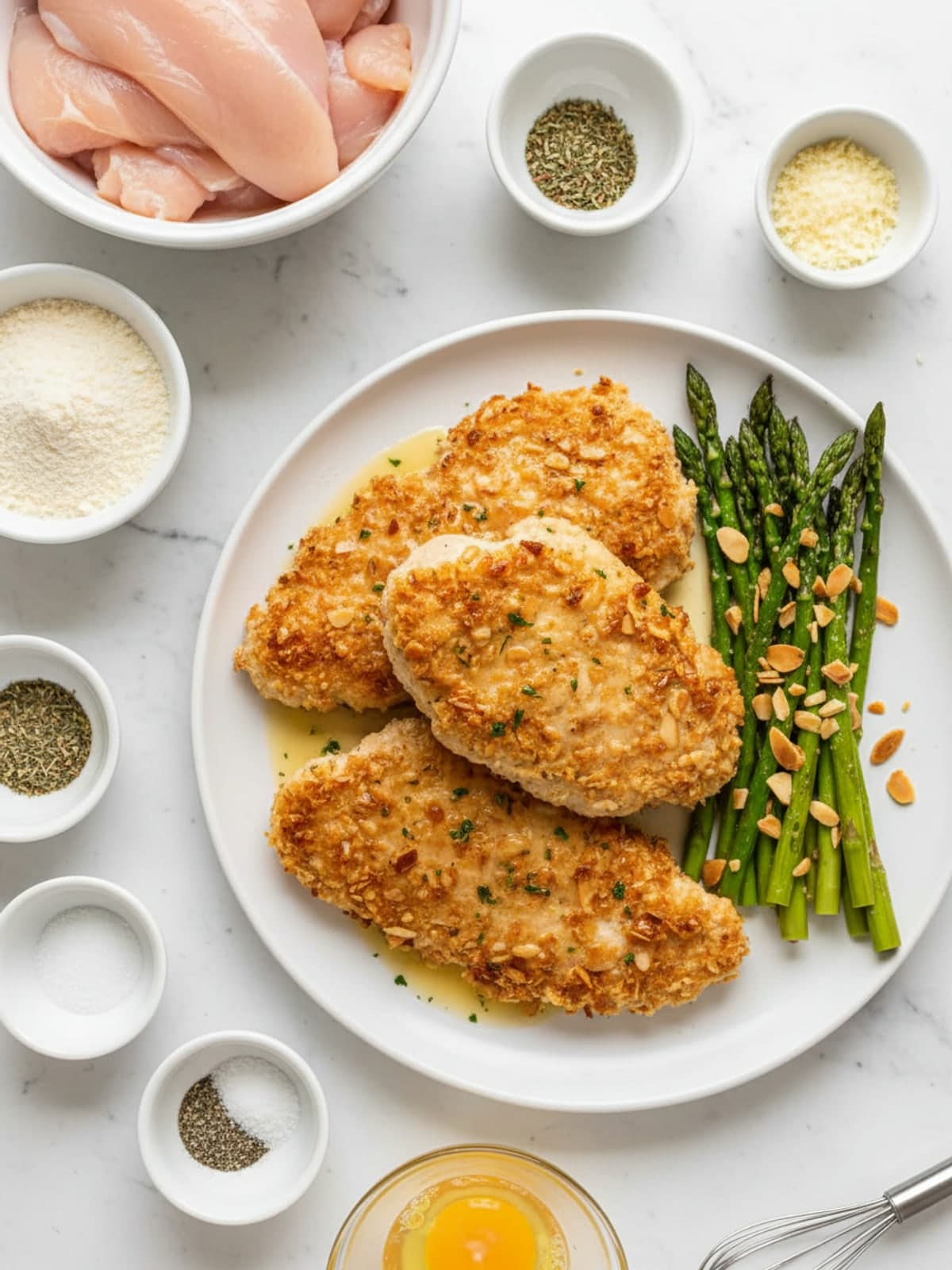 Ingredients for Gluten Free Chicken Cutlets with Almond Flour Crust