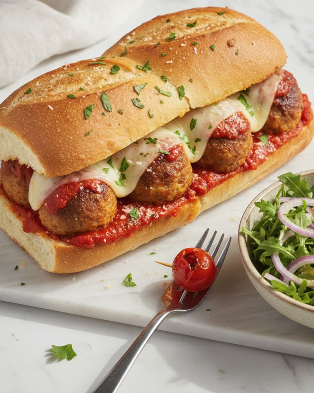 Chicken Parmesan Meatball Subs