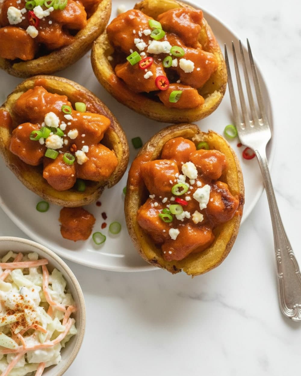 Buffalo Chicken Potato Skins