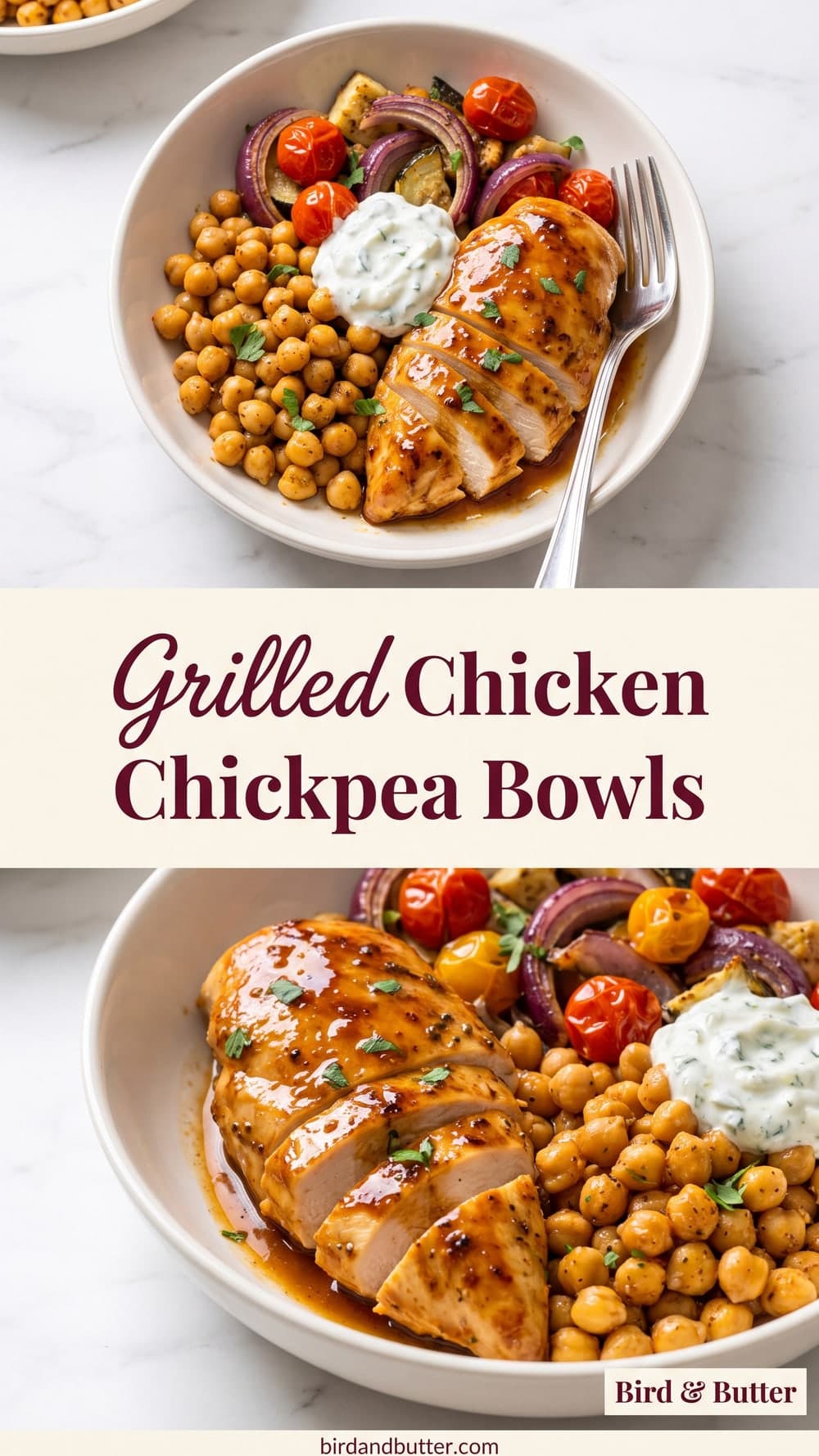 Grilled Chicken Chickpea Bowls