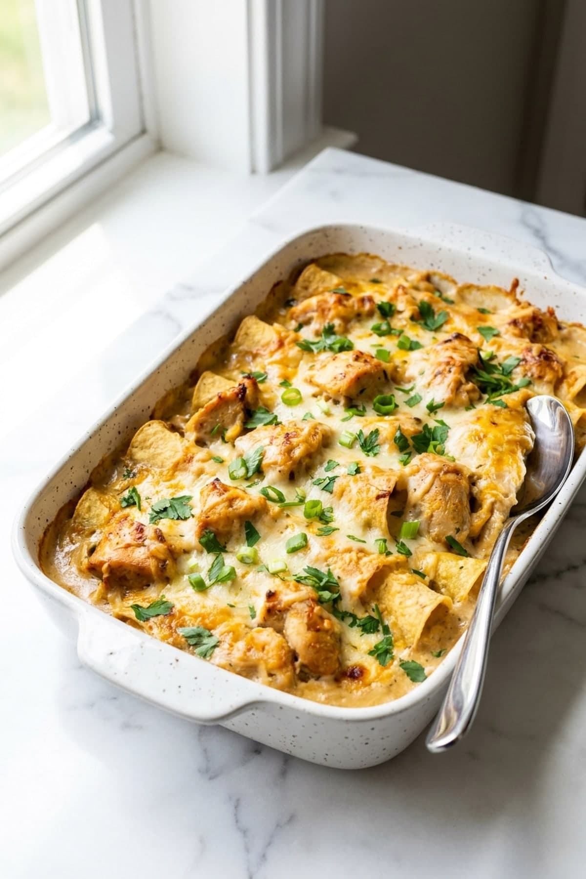 King Ranch Chicken Casserole with Corn Tortillas