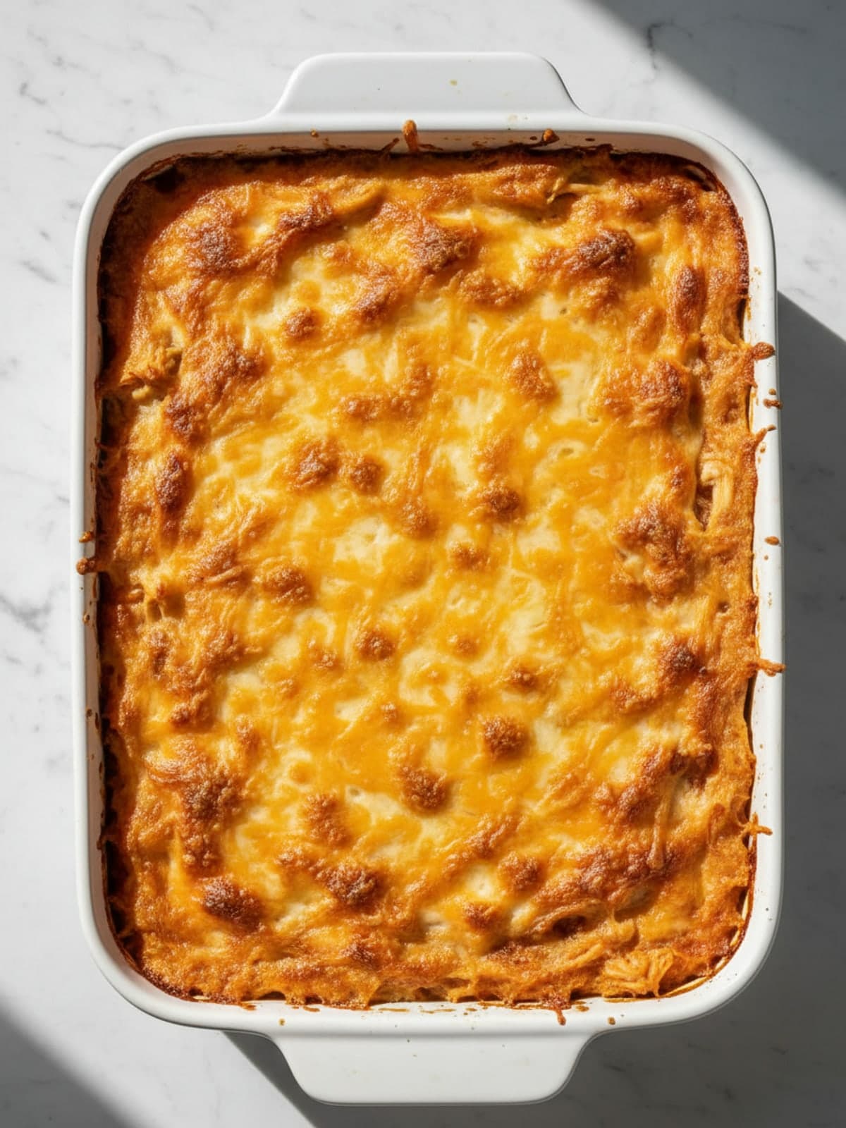 King Ranch Chicken Casserole with Corn Tortillas: Top and bake