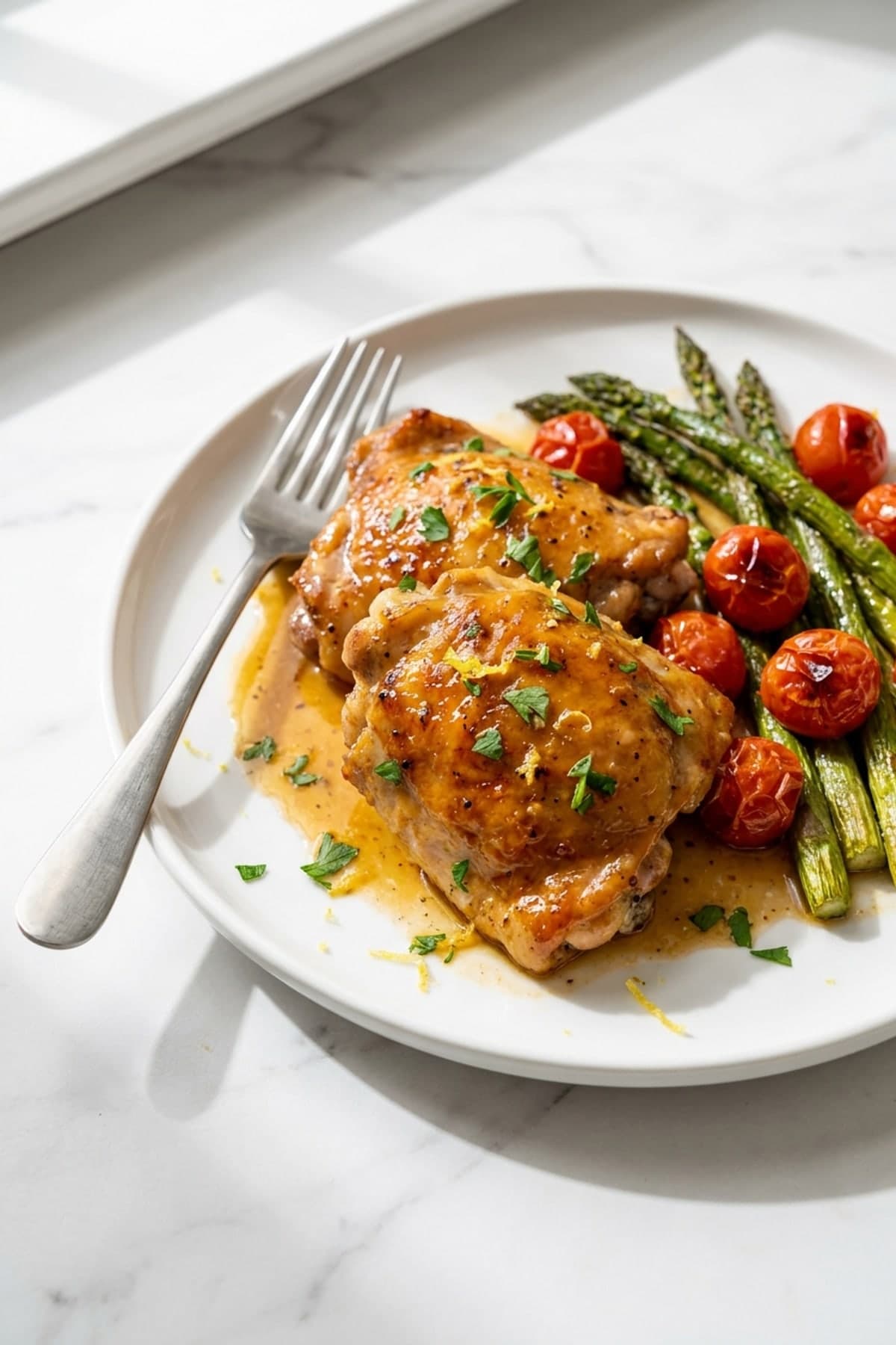 Oven Baked Chicken Thighs in 30 Minutes ready to serve