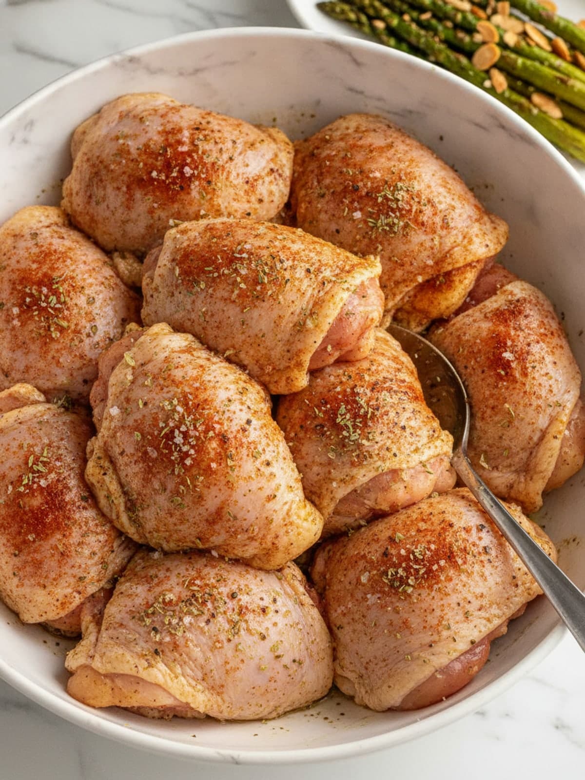 Oven Baked Chicken Thighs in 30 Minutes: Season the chicken