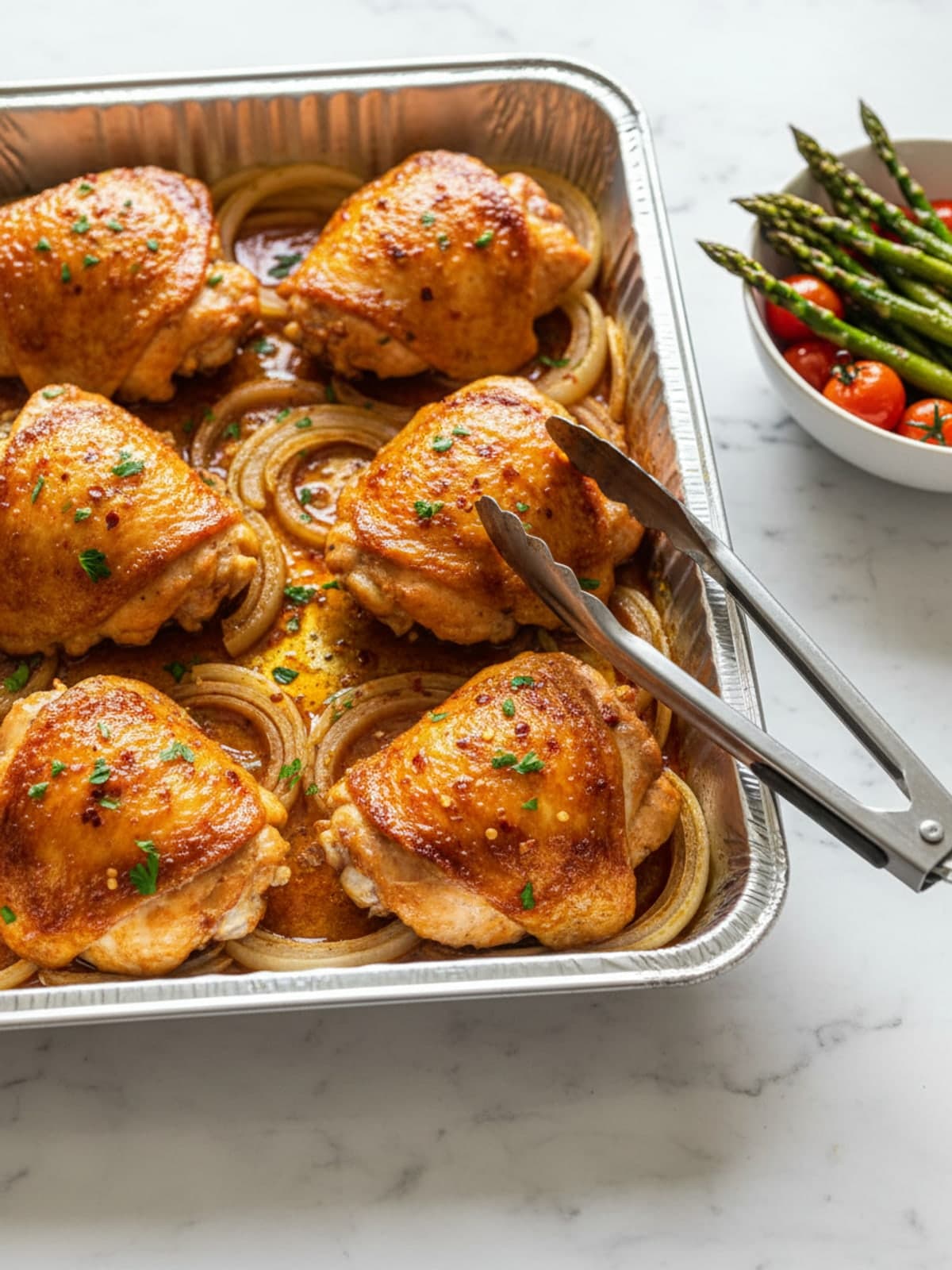 Oven Baked Chicken Thighs in 30 Minutes: Build the pan