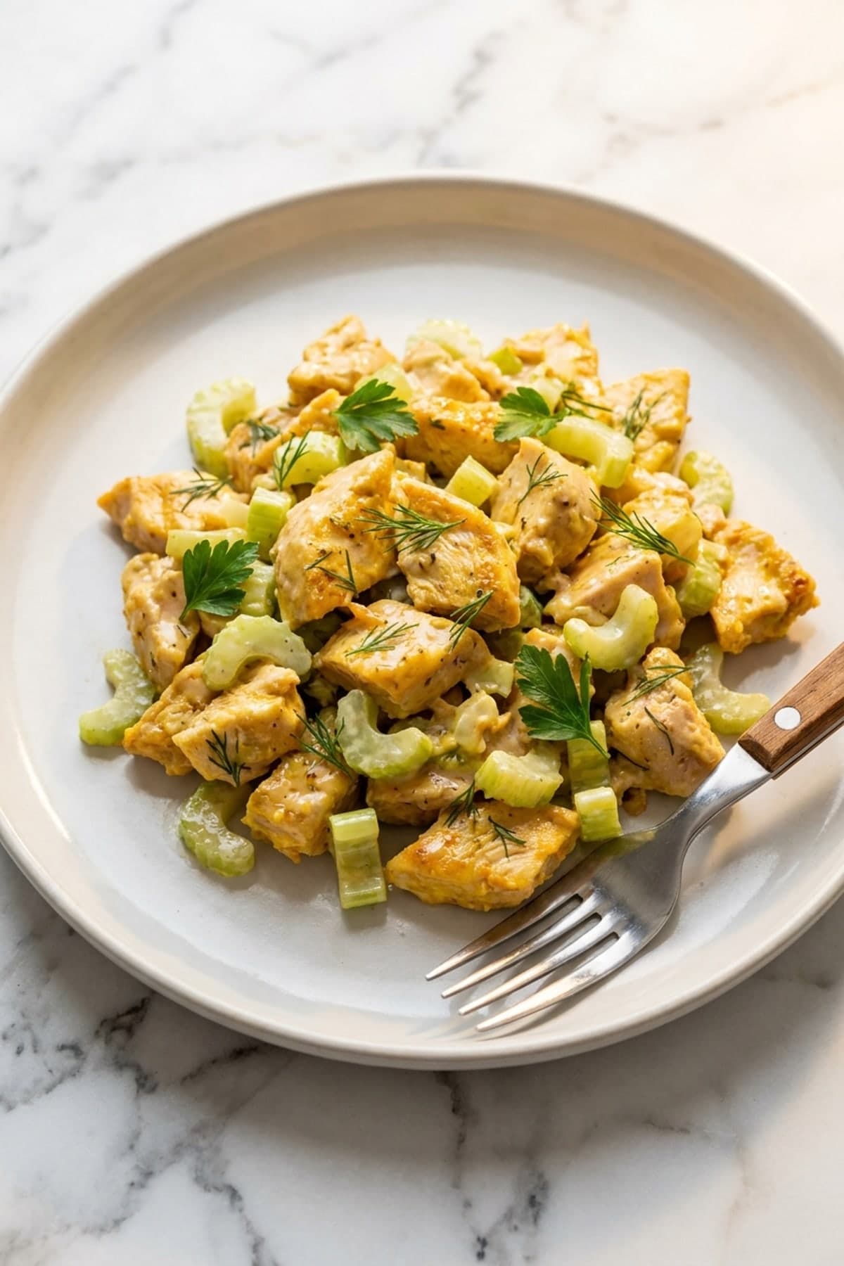 Chicken Salad with Celery and Dijon ready to serve